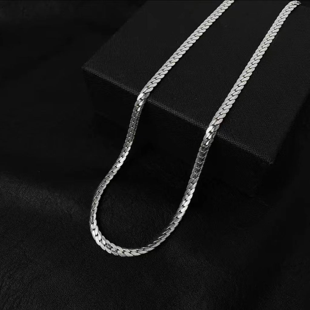 Embossed Titanium Steel Cuban Chain
