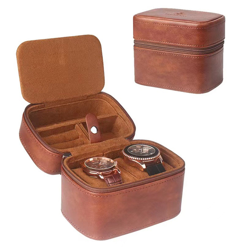 Premium Lychee-Pattern Leather Watch & Jewelry Case