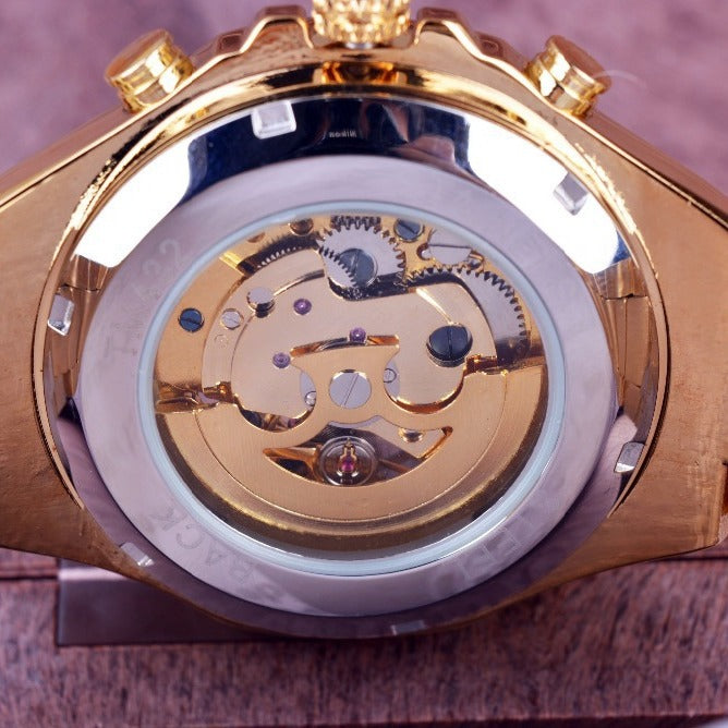 Semi-Automatic Skeleton Watch – Gold Plated, 44mm