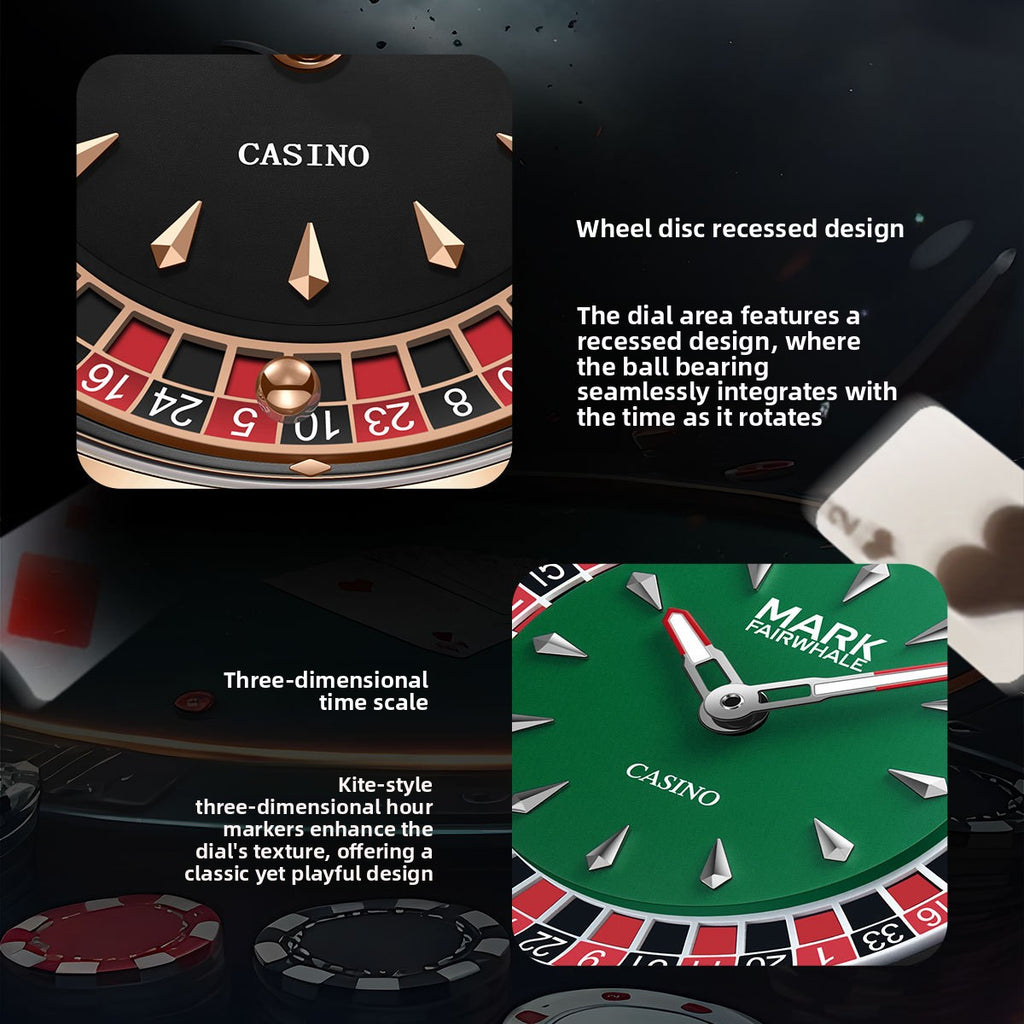 Luminous Compass Quartz Casino Style Watch – 46mm