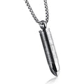 Titanium Steel Cross & Bullet Necklace – Unisex Pearl Chain Pendant