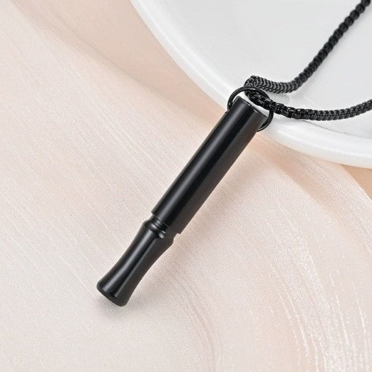 Collar de meditación respiratoria con colgante de silbato 