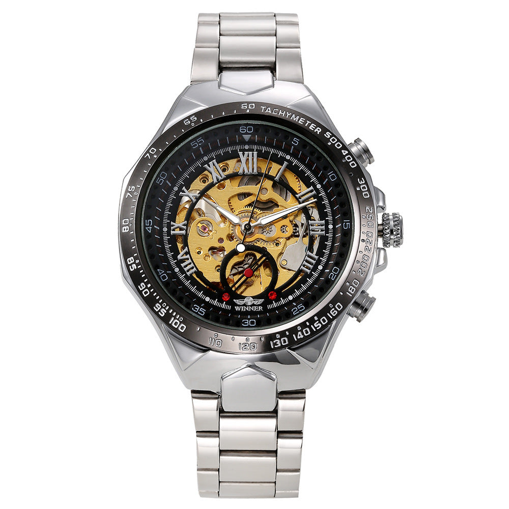 Semi-Automatic Skeleton Watch – Gold Plated, 44mm