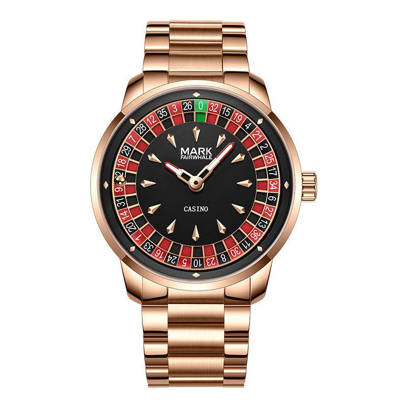 Luminous Compass Quartz Casino Style Watch – 46mm