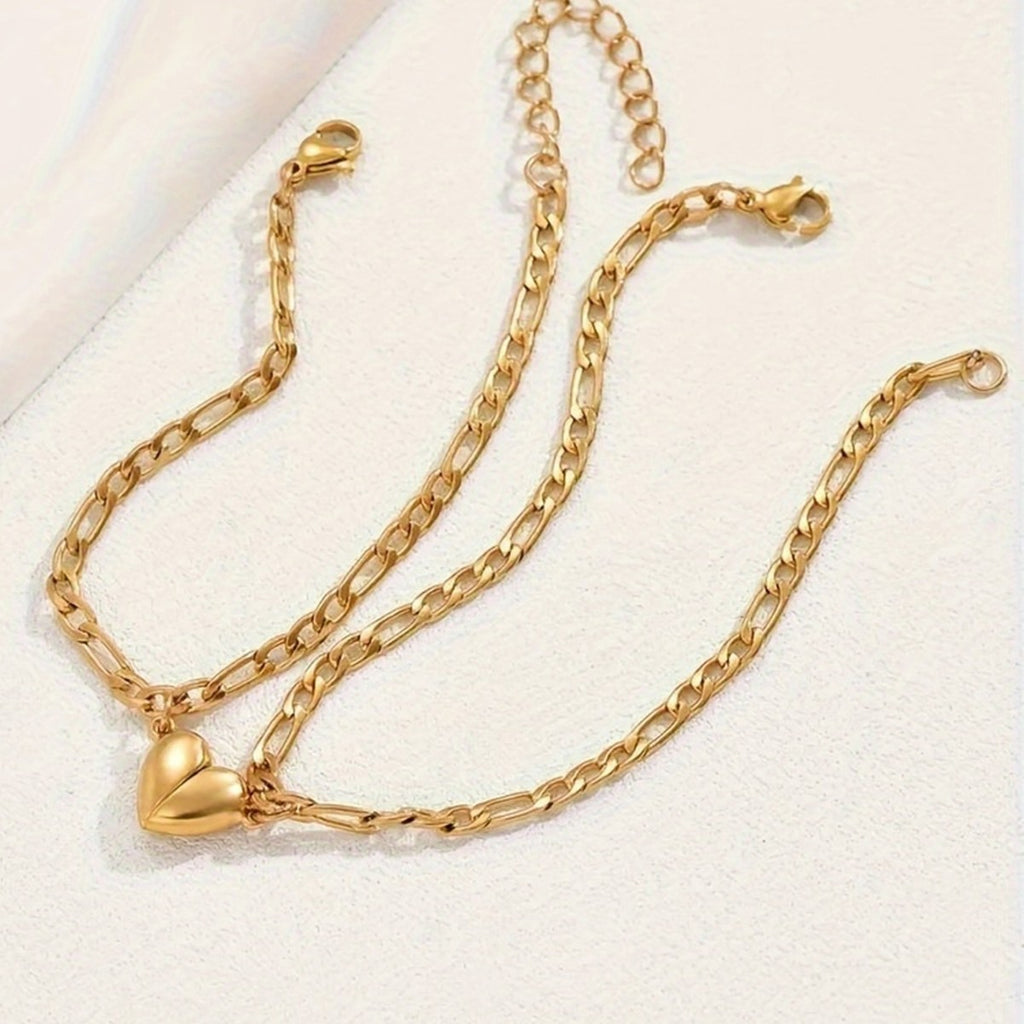 Titanium Steel Heart couples Bracelet