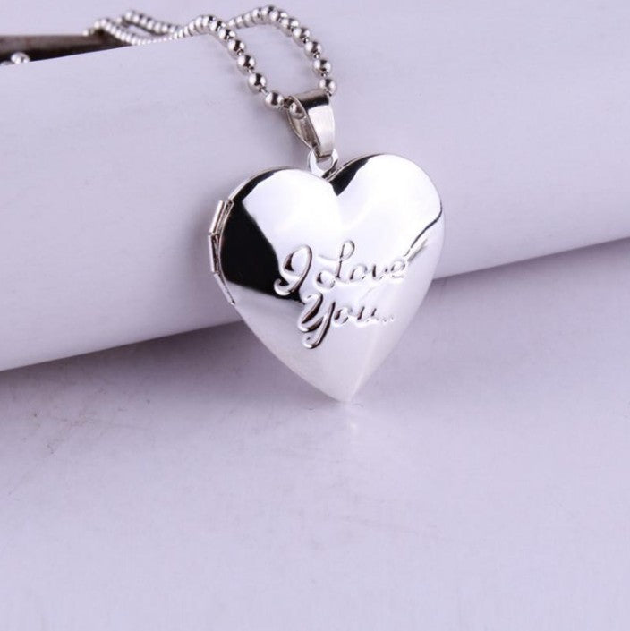 Heart Photo Pendant Necklace – with Carved options, and Openable Frame