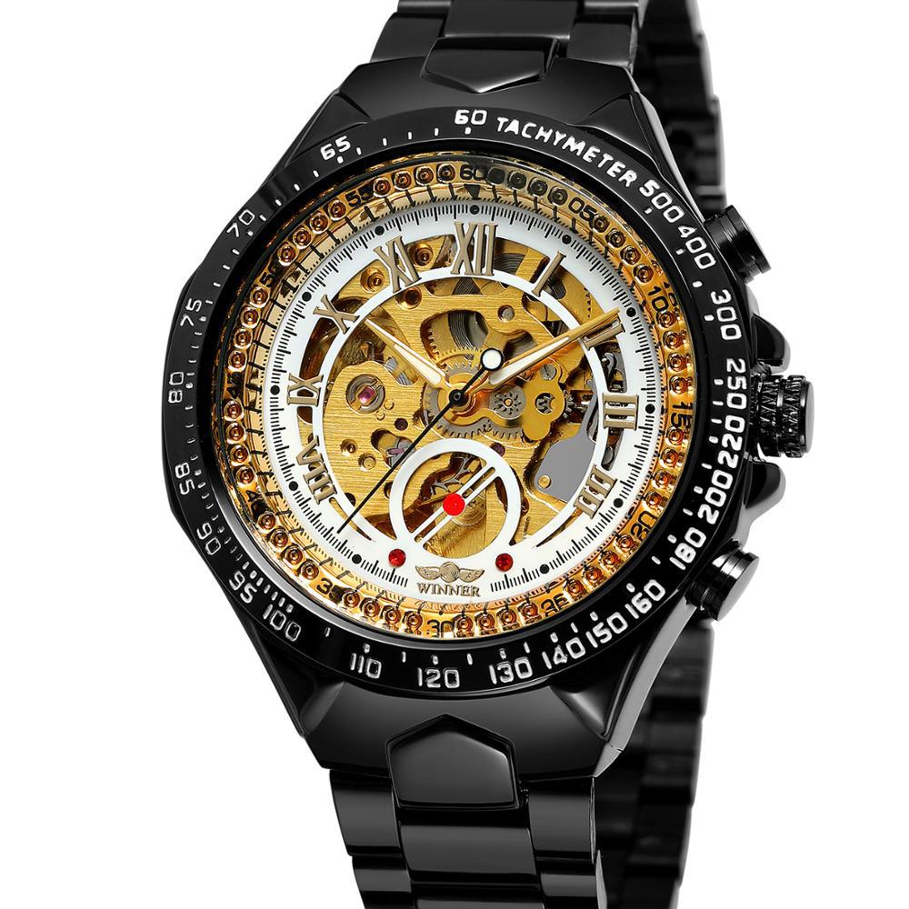 Semi-Automatic Skeleton Watch – Gold Plated, 44mm
