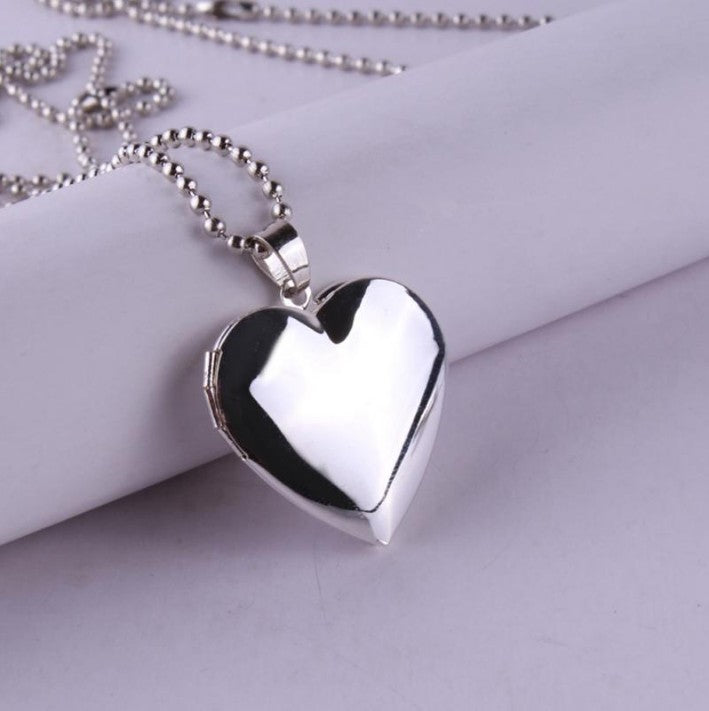 Heart Photo Pendant Necklace – with Carved options, and Openable Frame