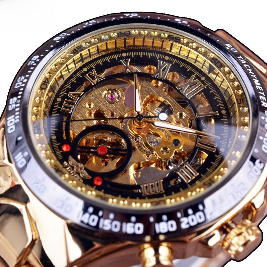 Semi-Automatic Skeleton Watch – Gold Plated, 44mm