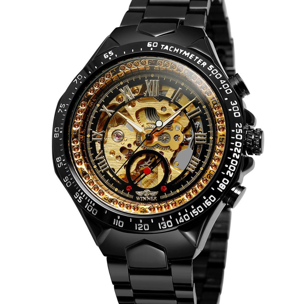 Semi-Automatic Skeleton Watch – Gold Plated, 44mm