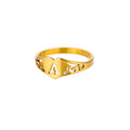Personalized 18K Gold-Plated Letter Ring – Heart Accent