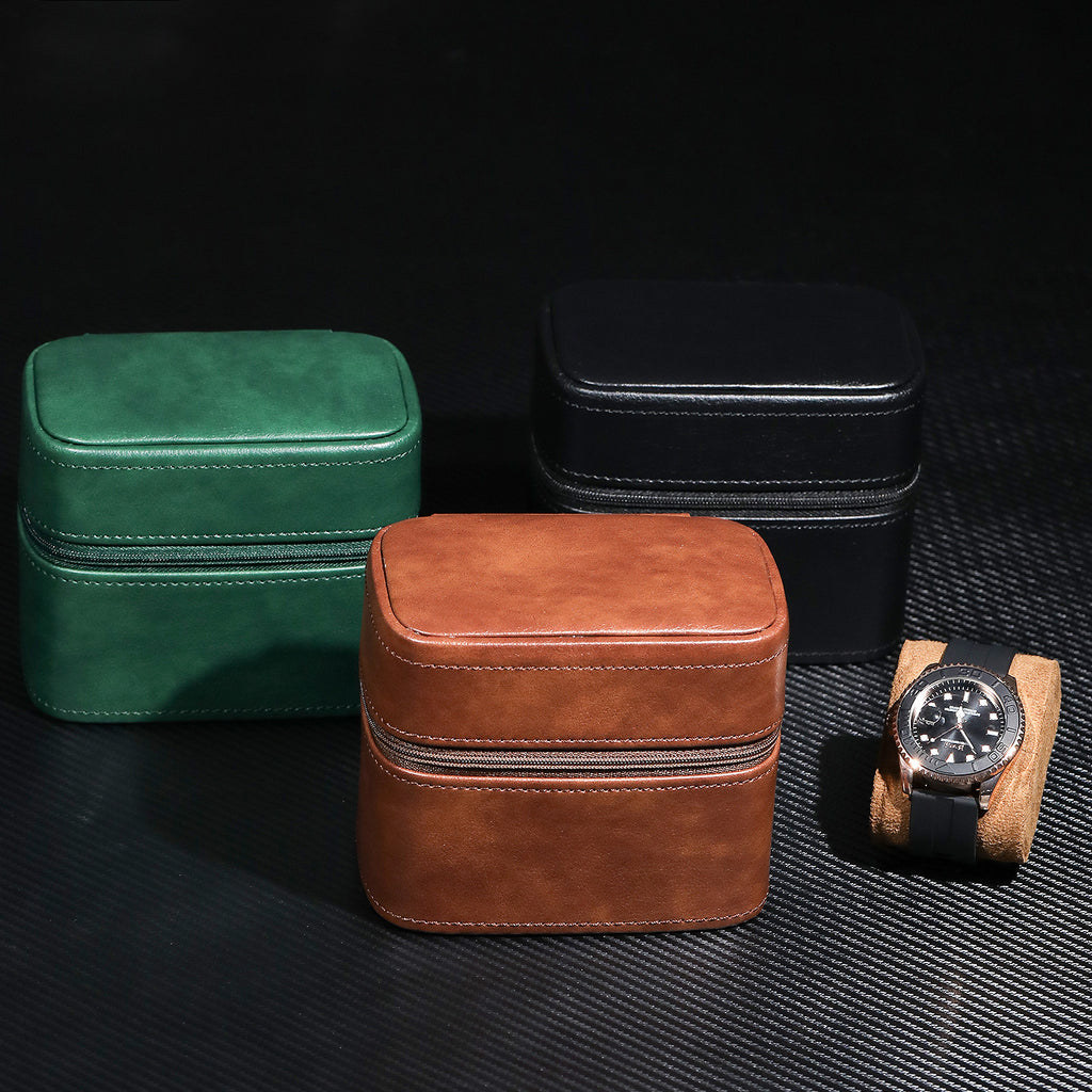 Premium Lychee-Pattern Leather Watch & Jewelry Case